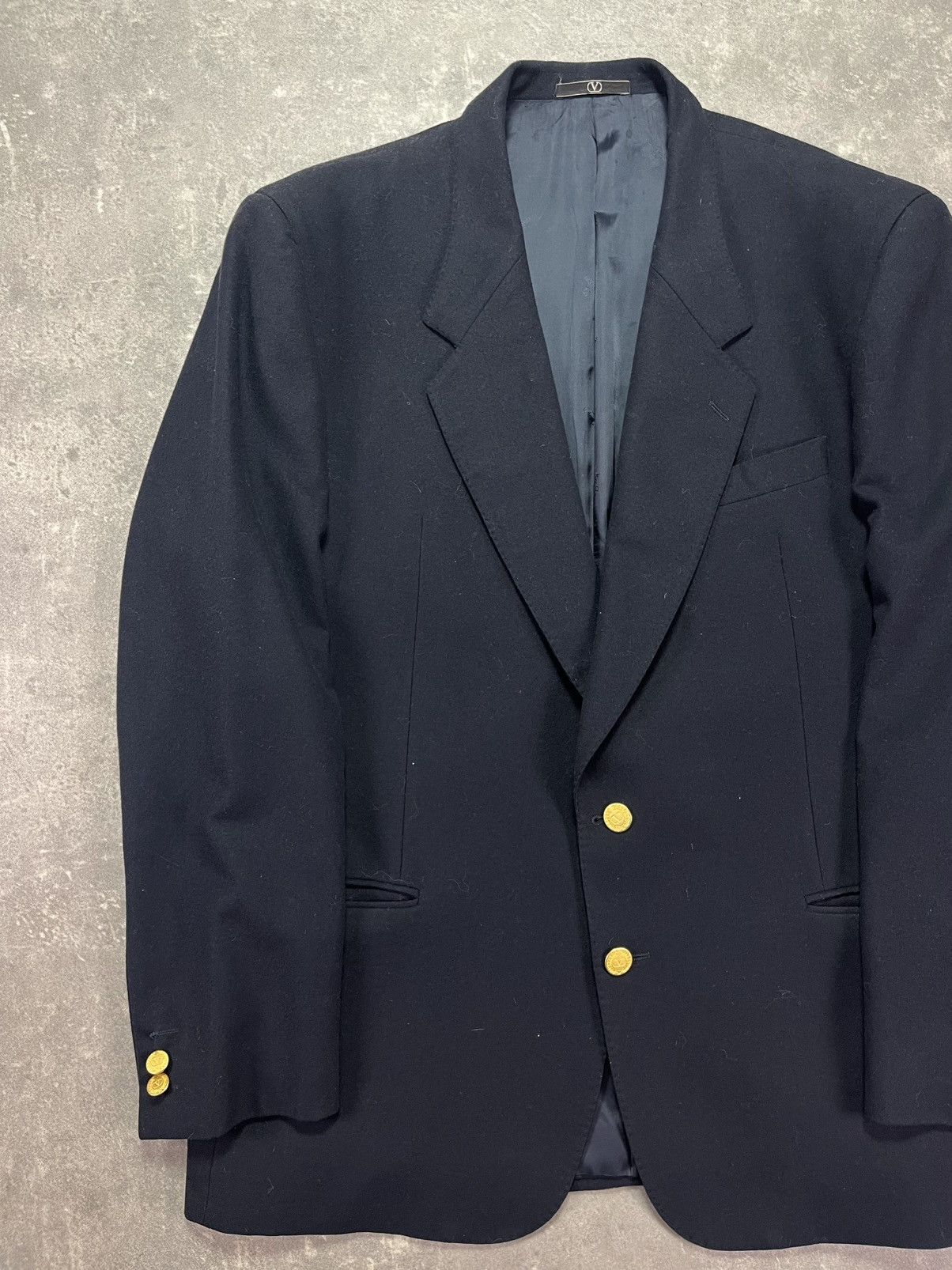Valentino 90s Valentino Garavani Uomo Gold Buttons Blazer Jacket 52 Size 42R - 4 Thumbnail