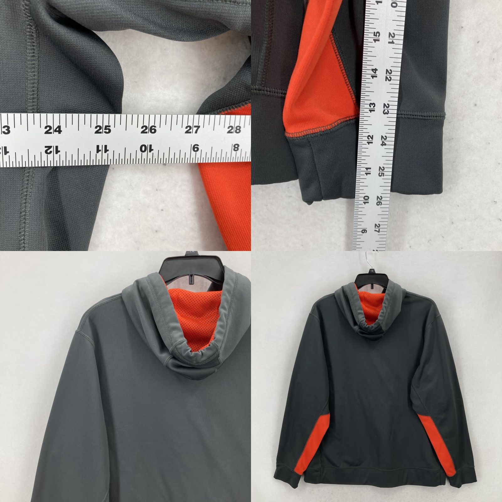 Nike Nike Hoodie Mens XL Gray Orange Therma-Fit Pullover Swoosh Knockout Annihilator Size US XL / EU 56 / 4 - 8 Thumbnail