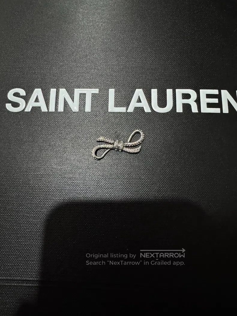 Saint Laurent Paris Saint Laurent Paris Crystal Bow Brooch Size ONE SIZE - 4 Thumbnail