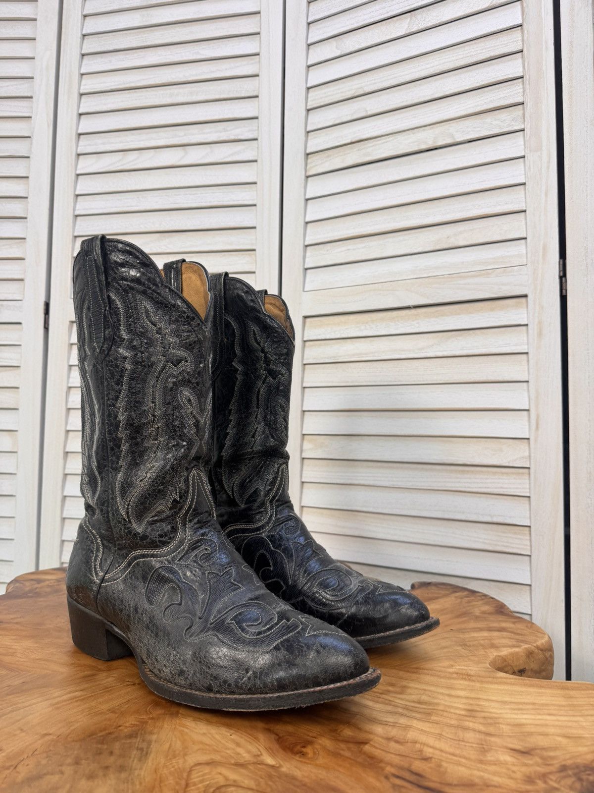 Other Vintage J.S. Dillon Men’s Cowboy Boots Black Leather USA 10 Size US 10 / EU 43 - 2 Thumbnail