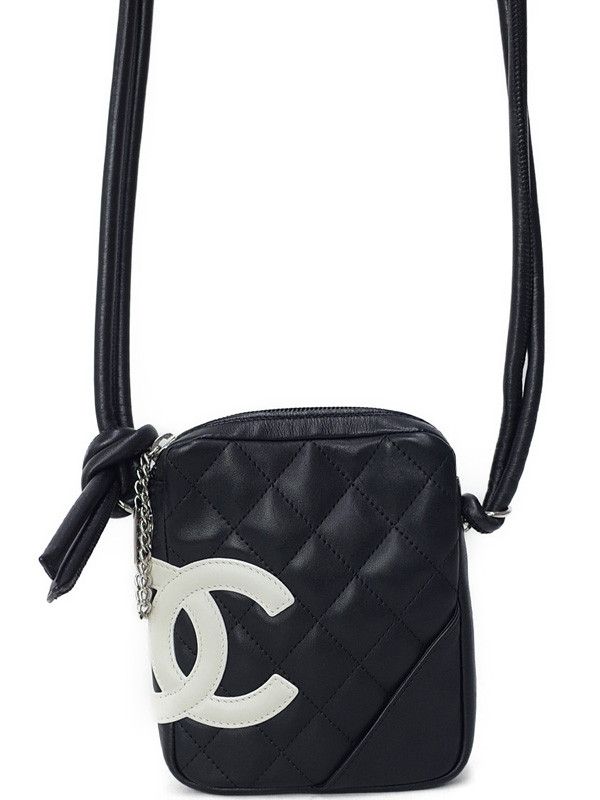 image of Chanel Cambon Line Small Pochette Shoulder Bag in Black, Women's