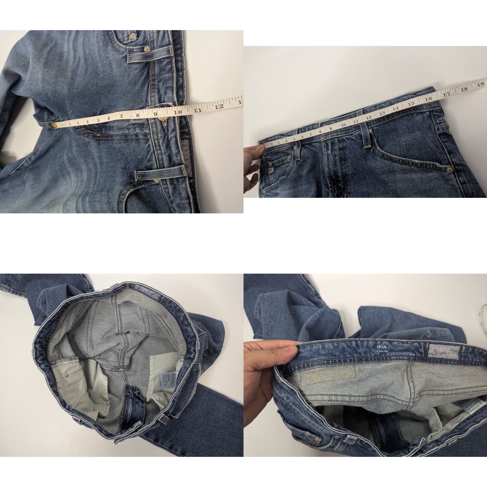 Vintage AG Adriano Goldschmied Jeans Mens 32x33 The Tellis Modern Slim Denim 360 Stretch Size US 32 / EU 48 - 8 Thumbnail