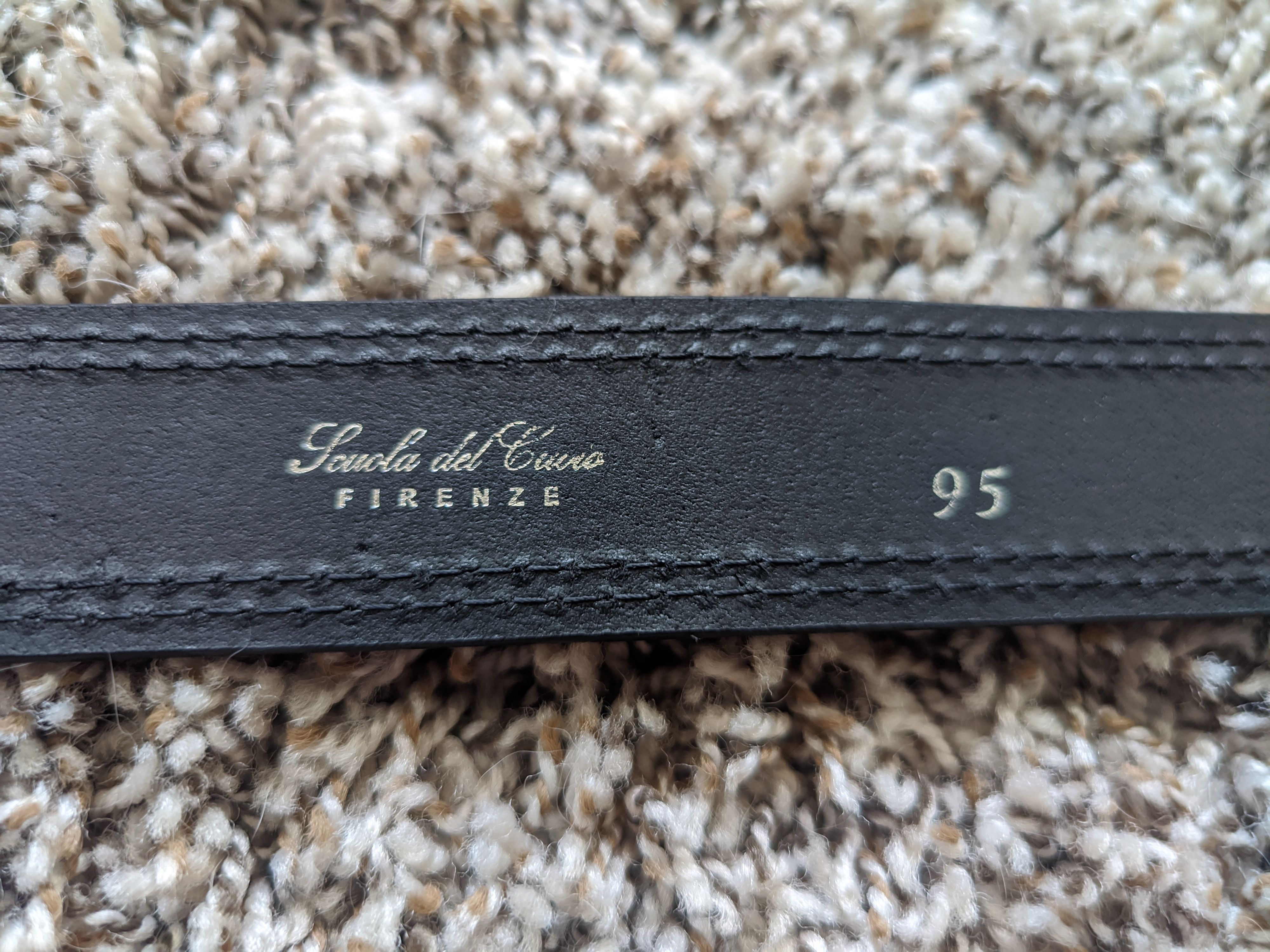 Leather Black Leather Belt - Double Stitched Size 30 - 1 Thumbnail