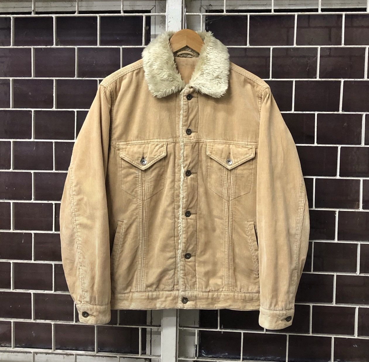 Uniqlo Vintage Uniqlo Corduroy Trucker Jacket Size US L / EU 52-54 / 3 - 1 Thumbnail