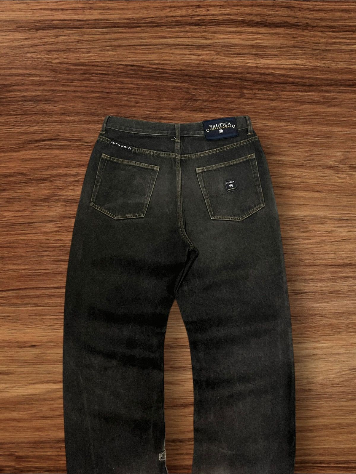 Le Grande Bleu (L.G.B.) × Nautica ⚡️Baggy⚡️Sick Nautica Grunge Style Distressed Frayed Leg Jeans Size US 32 / EU 48 - 6 Thumbnail