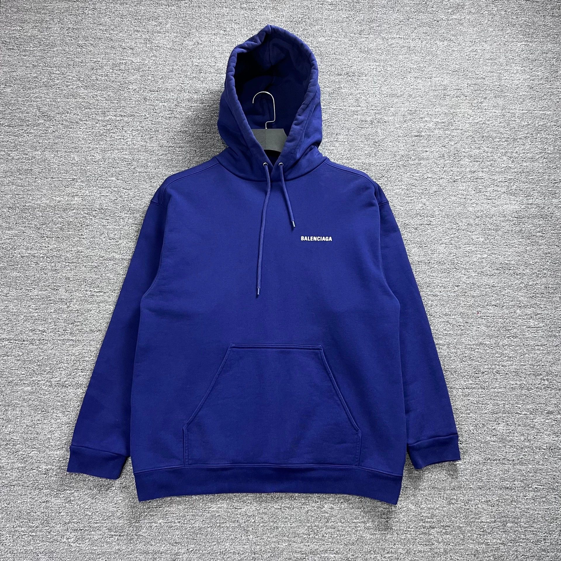 Balenciaga Balenciaga front and back logo blue purple hoodie Grailed