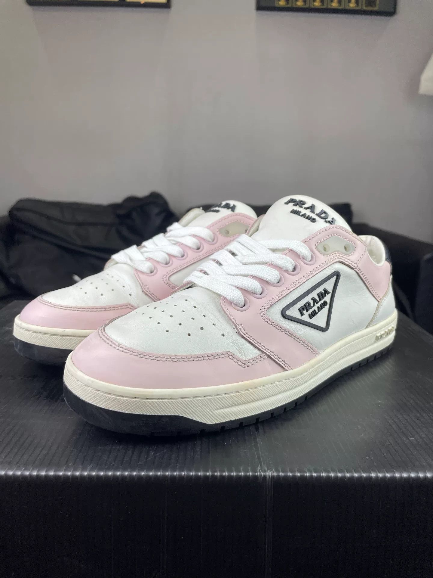 Prada Prada Pink Lowtop Sneakers us_6-5 Women Size US 6.5 / IT 36.5 - 1 Thumbnail