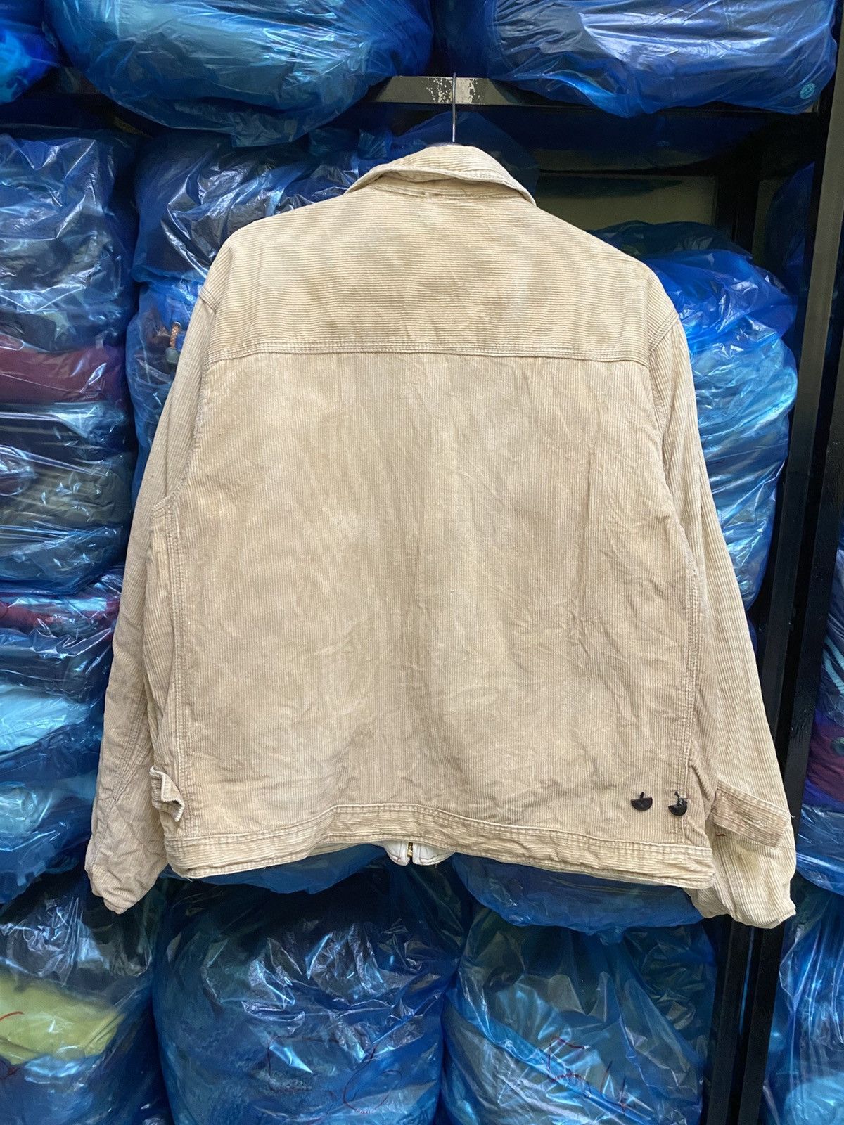 Octopus Vintage Johns Hamer Corduroy Work Jacket Beige – 80s Mugen Size US L / EU 52-54 / 3 - 11 Thumbnail