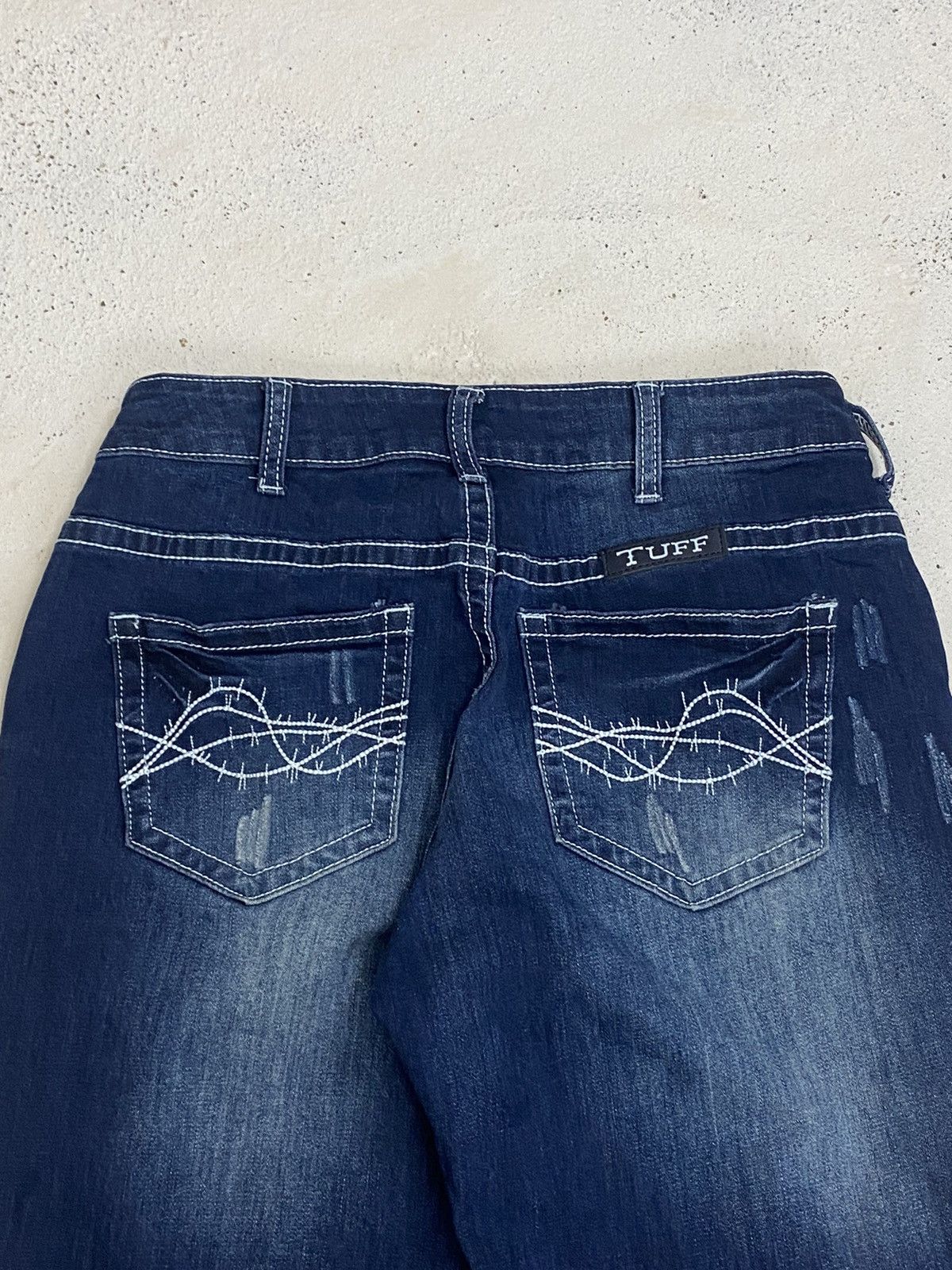 Japanese Brand × Le Grande Bleu (L.G.B.) × Tornado Mart Flare Cowgirl Tuff Jean Blue Washed Whisker Distressed Size US 26 / EU 42 - 12 Thumbnail