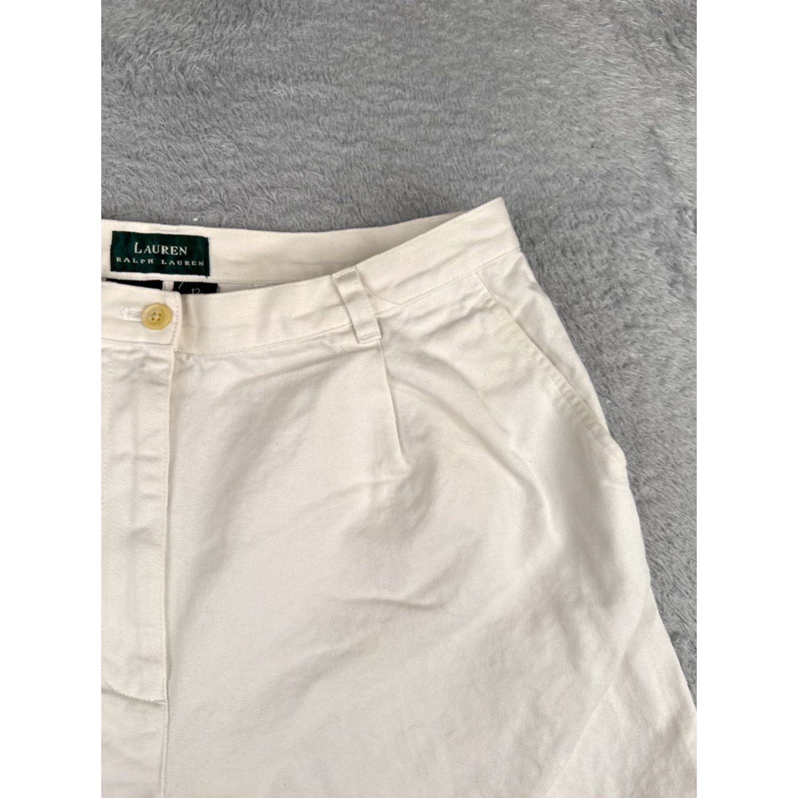 Ralph Lauren Lauren Ralph Lauren Shorts Women 12 White Twill Chino High Rise 31in Waist 6in Inseam Casual Activewear Summer 12 Womens Size 34" / US 12 / IT 48 - 5 Thumbnail