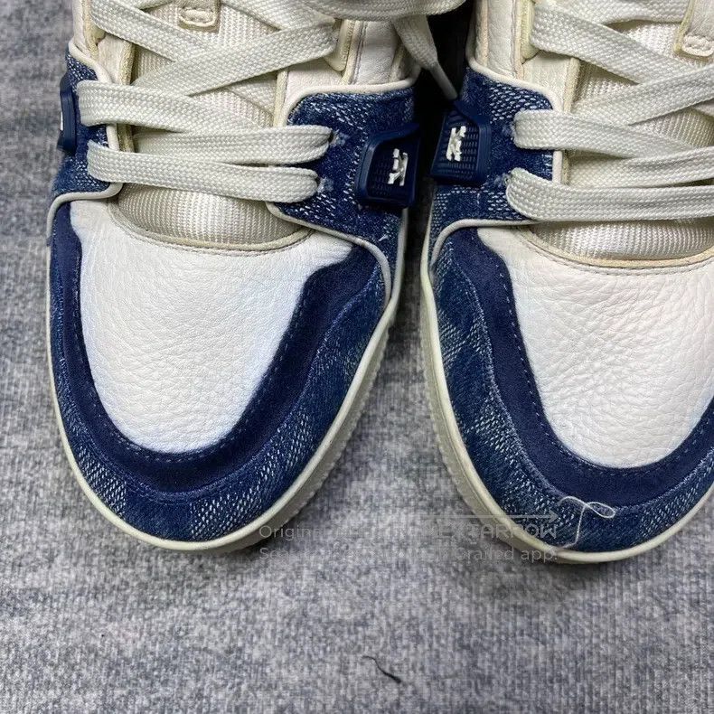Louis Vuitton Louis Vuitton New white and blue checkerboard shoes Size US 7 / EU 40 - 8 Thumbnail