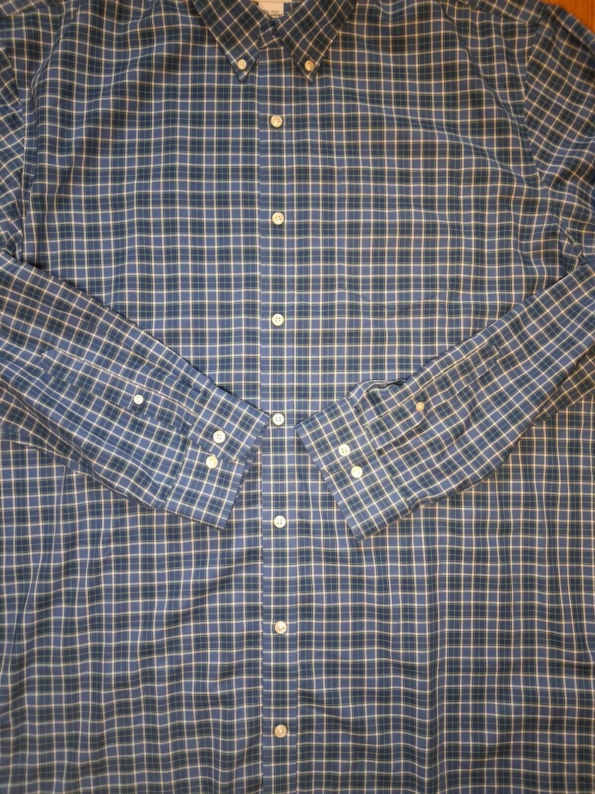 L.L. Bean LL Bean Button Up Shirt Mens 2XLT Blue Plaid 100% Cotton Size US XXL / EU 58 / 5 - 5 Thumbnail