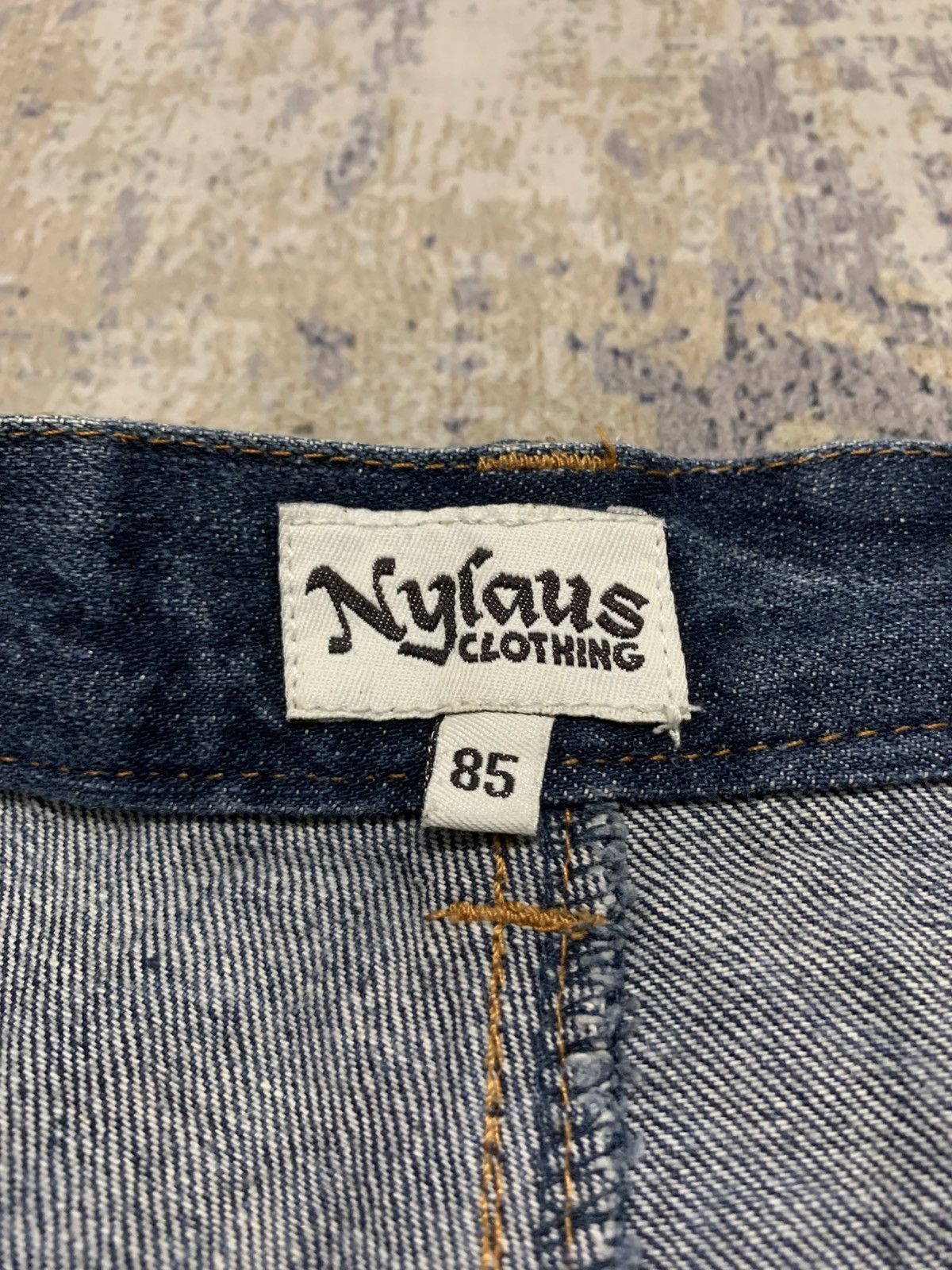 Japanese Brand Nylaus Harajuku Punk Y2K Fade Whiskered Denim Size US 34 / EU 50 - 10 Thumbnail