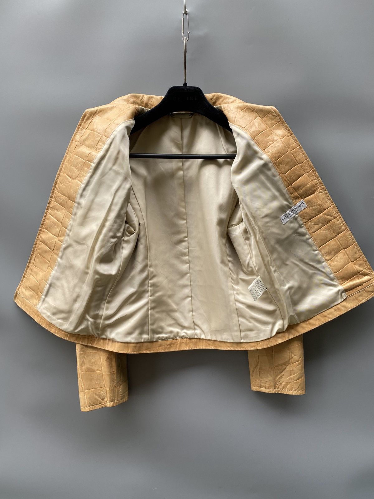 KEITAMARUYAMA 2000s Embossed Croc Effect - Leather Trucker Jacket Size S / US 4 / IT 40 - 8 Thumbnail