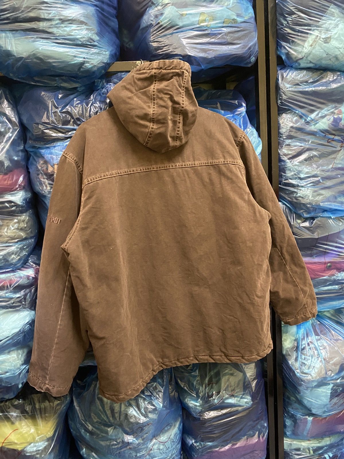 Japanese Brand Vintage Meltin’ Pot Brown Quilted Hooded Work Jacket Size US L / EU 52-54 / 3 - 15 Thumbnail
