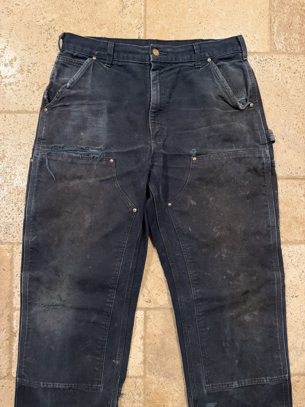 Carhartt Vintage Carhartt Carpenter Double Knees Distress Black Pants Size US 34 / EU 50 - 3 Thumbnail