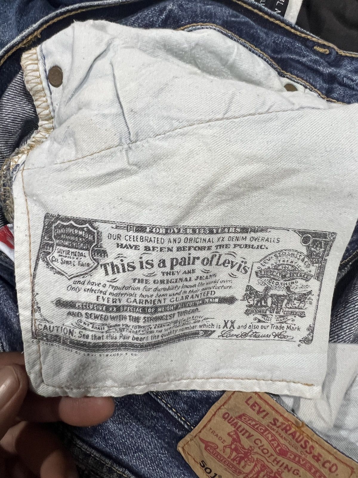 Levi's 🔥Levis 501 Button No 359 Distressed Denim Size 29" - 15 Thumbnail