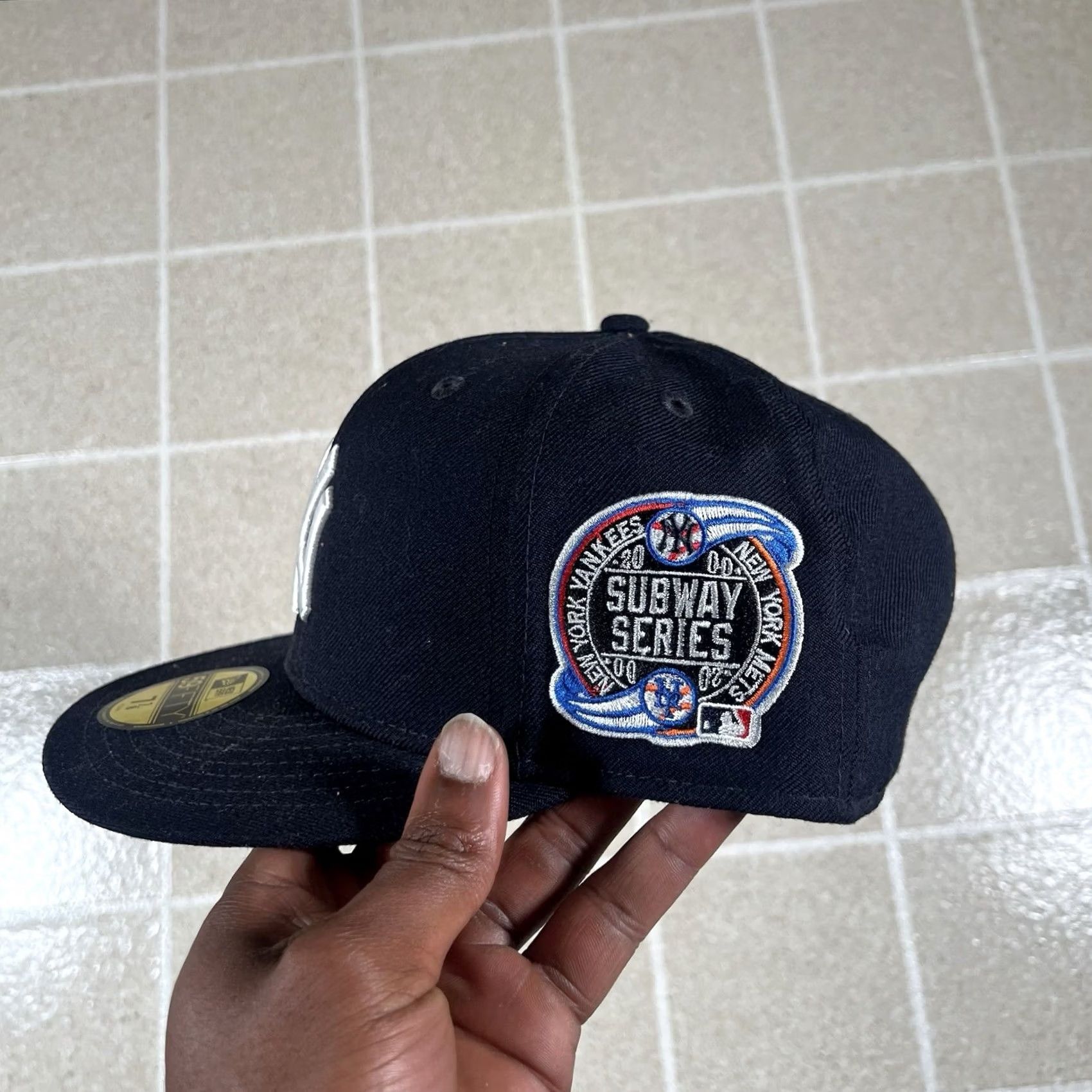 New Era New Era New York Yankees 59FIFTY Patch Hat Cap 7 7/8 Subway Series Blue Hat Mens Cap Size ONE SIZE - 2 Thumbnail