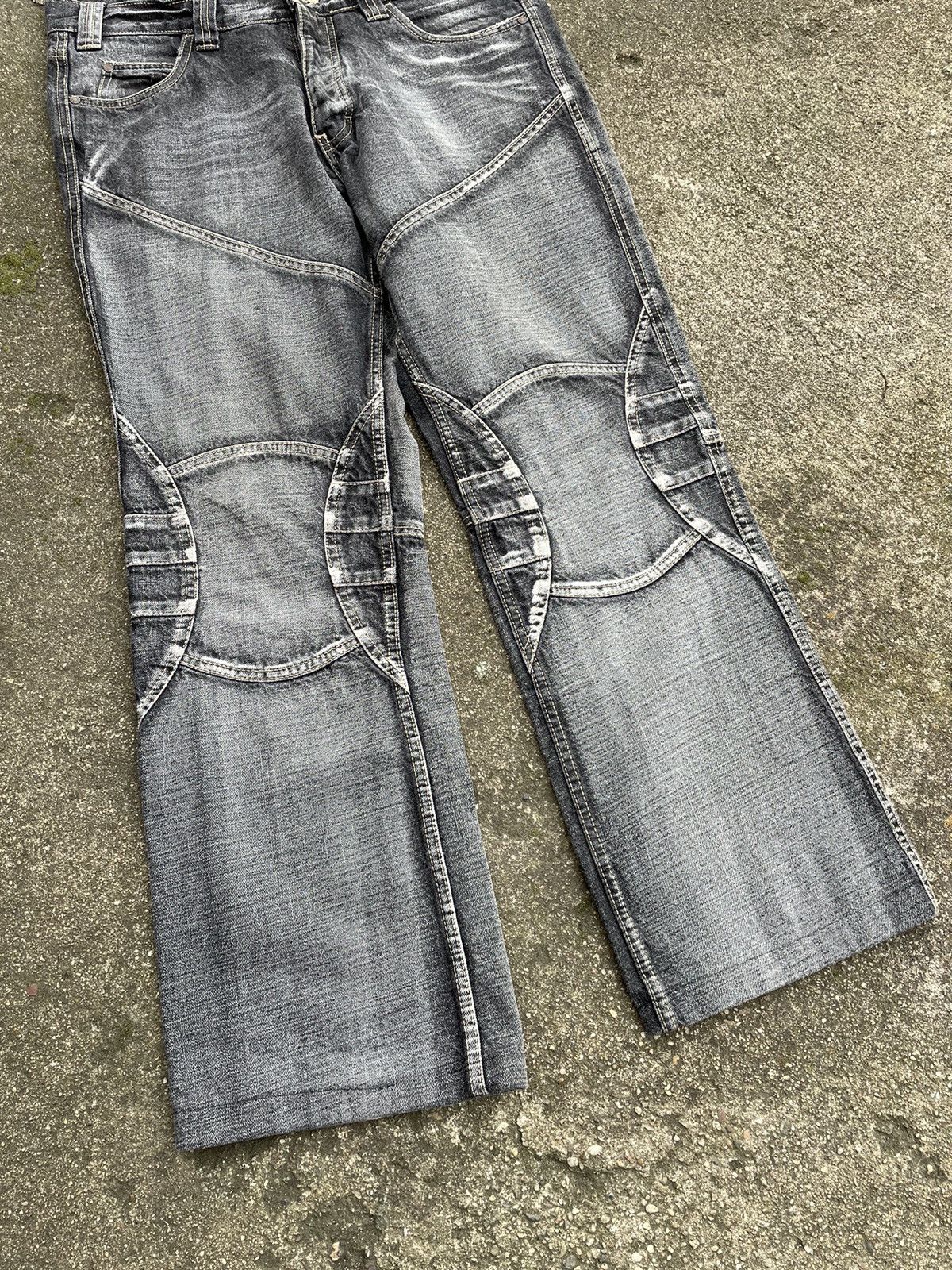 Affliction × Vintage Crazy Vintage Y2K Baggy Cross Jeans Opium Wide Leg Skater Size US 34 / EU 50 - 4 Thumbnail