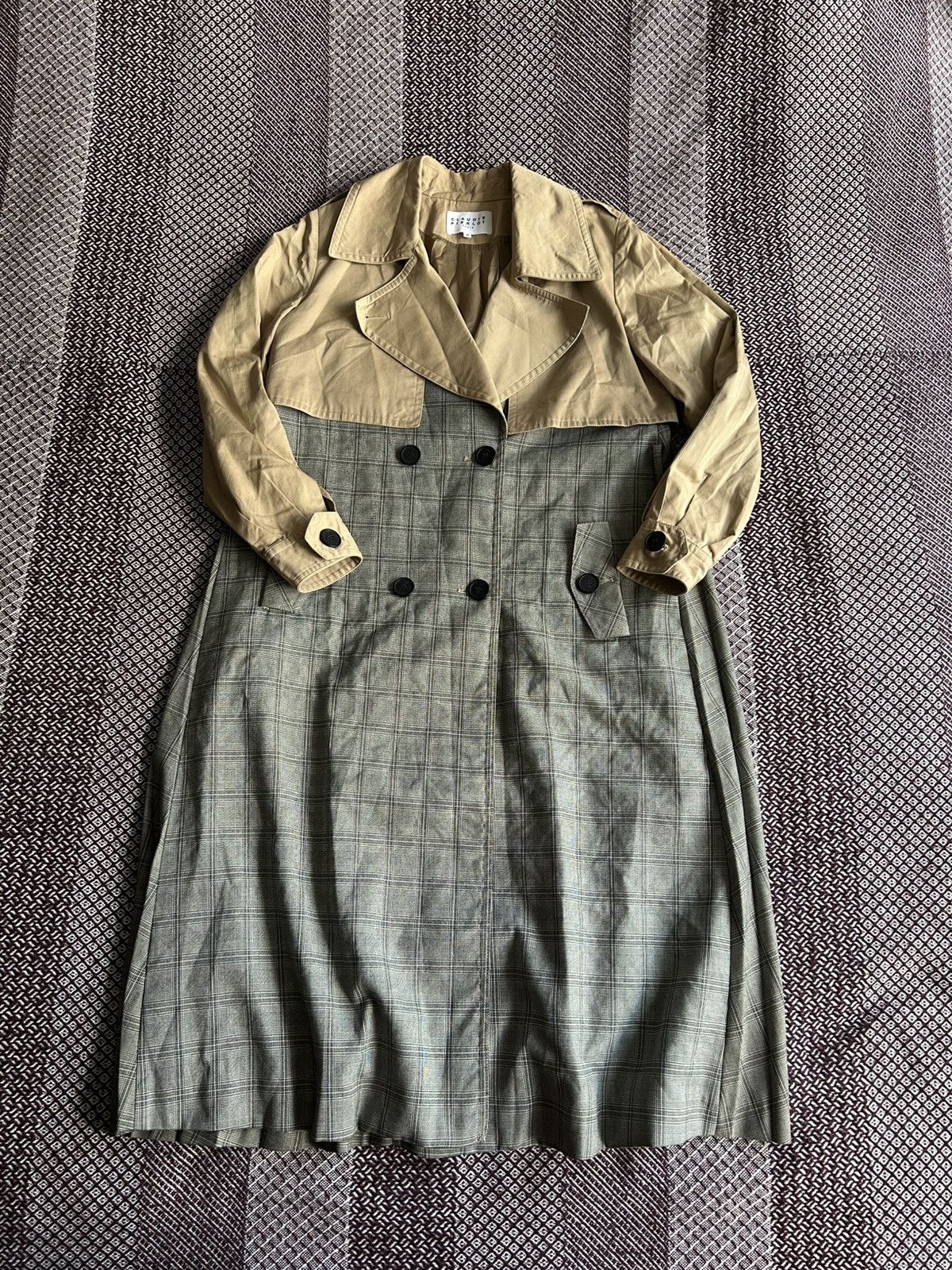Vintage Claudie Pierlot Paris Trench Coat Luxury Style Avantgarde Size XS / US 0-2 / IT 36-38 - 1 Thumbnail