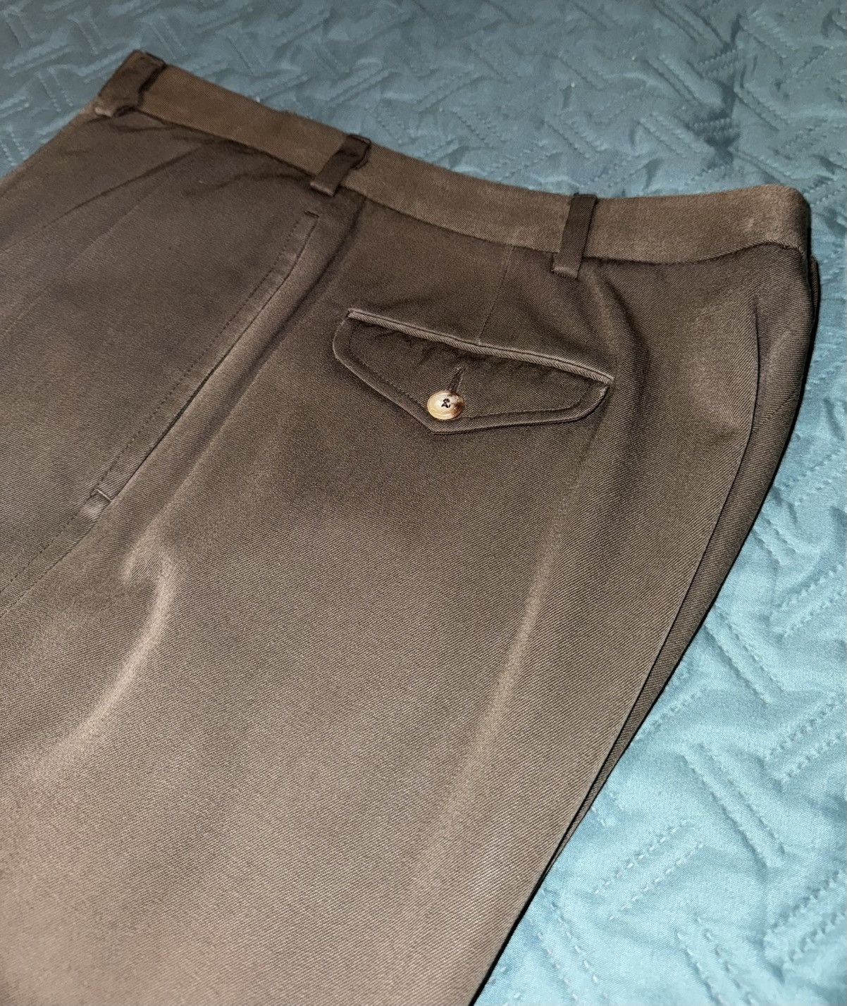 Polo Ralph Lauren Polo by Ralph Lauren Dress Pants - Brown - Pleated Front M Size US 35 - 4 Thumbnail