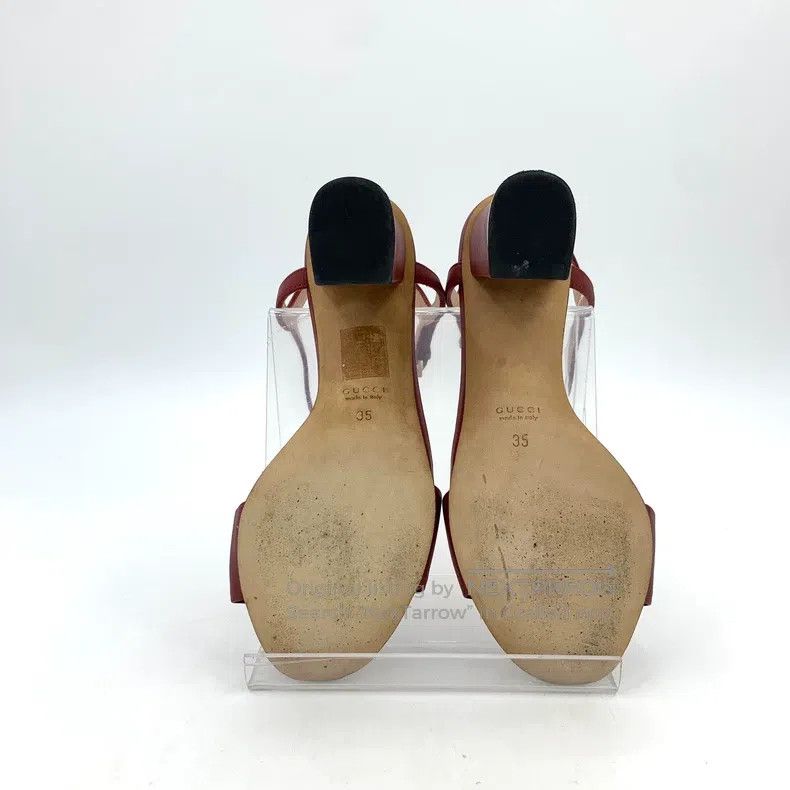 Gucci Gucci Dark red horse buckle one-string thick high-heeled s Size US 4.5 / IT 34.5 - 5 Thumbnail