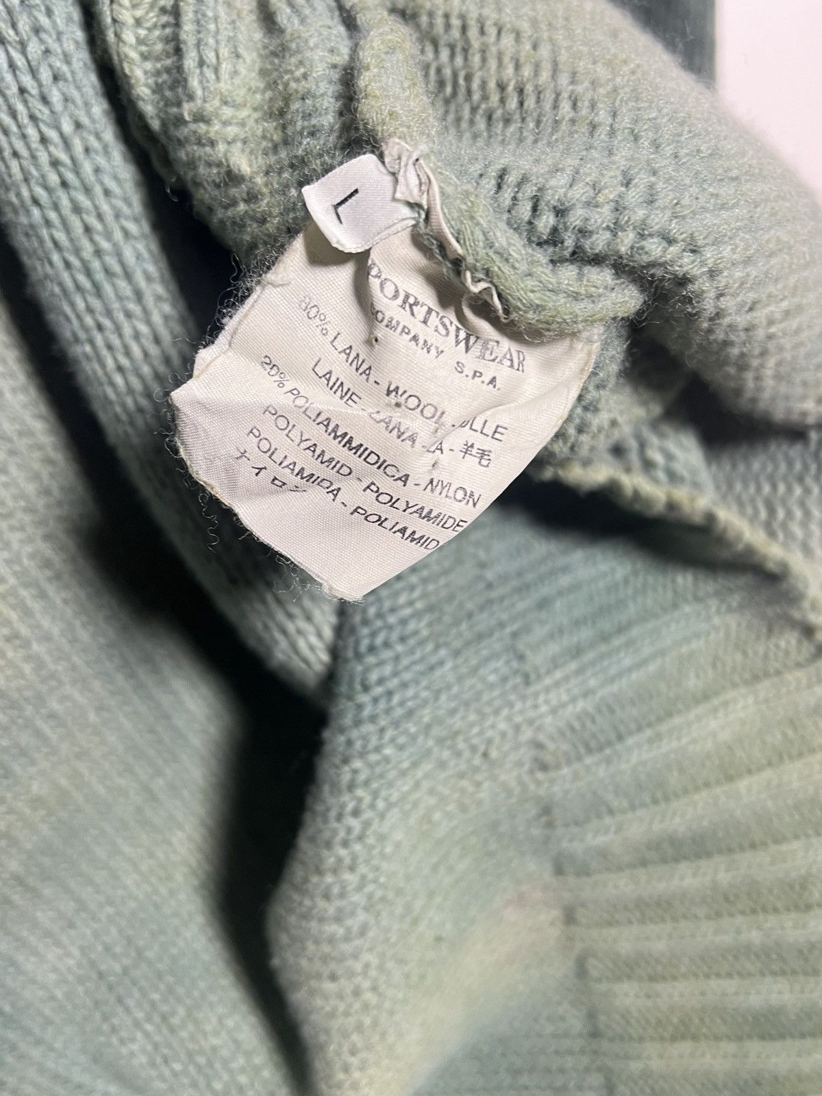 Stone Island Stone Island Chunky Overdyed Sweater – Vintage – Sage Green Size US M / EU 48-50 / 2 - 16 Thumbnail
