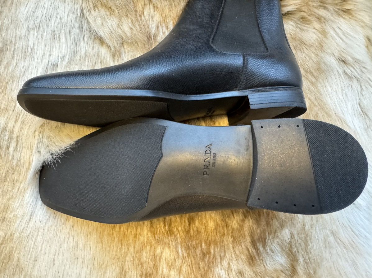 Saffiano leather Chelsea boot