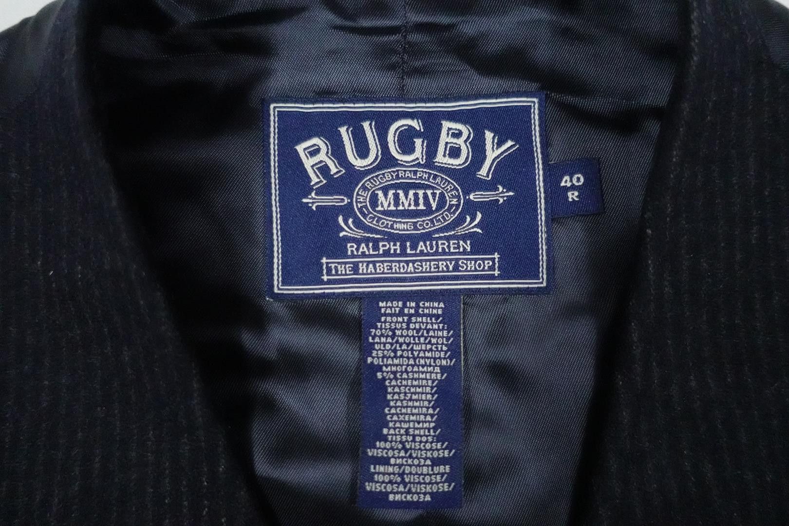 Rugby Ralph Lauren Ralph Laurenh Rugby Vest Waistcoat Suit Navy Striped Wool 40 Size 40R - 3 Thumbnail