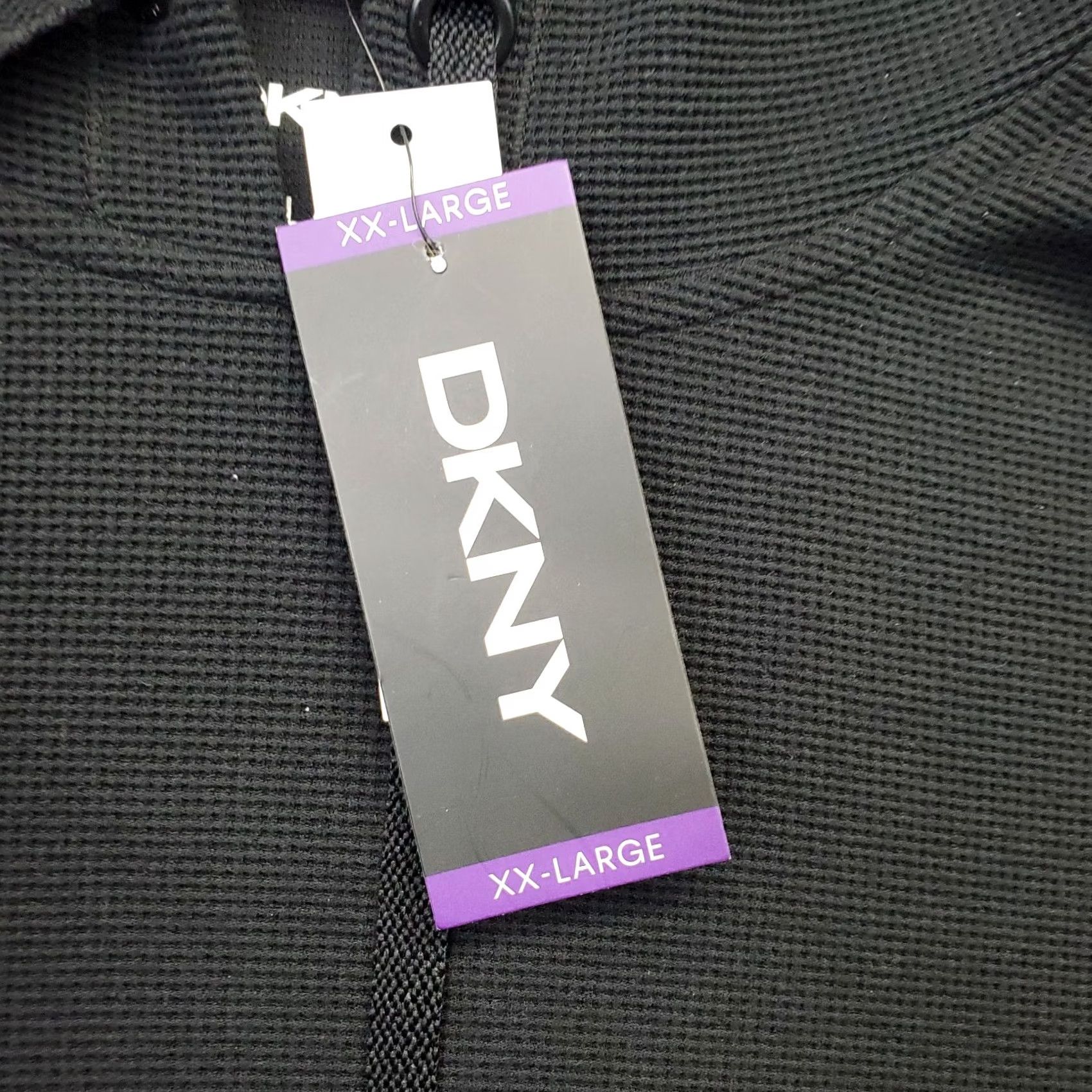 DKNY DKNY Hoodie Womens XXL Black Soft Waffle Knit Classic Fit Long Sleeve Pullover Size XXL / US 16-18 / IT 52-54 - 3 Thumbnail