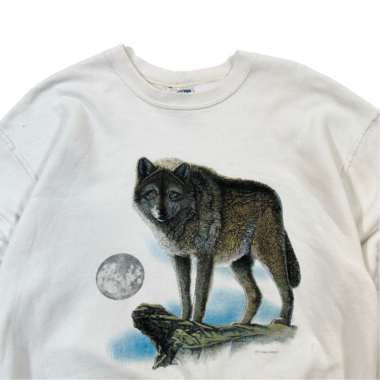 Vintage Vintage 90s Wolf Big Print Nature Graphic Sweater Size US XL / EU 56 / 4 - 2 Thumbnail