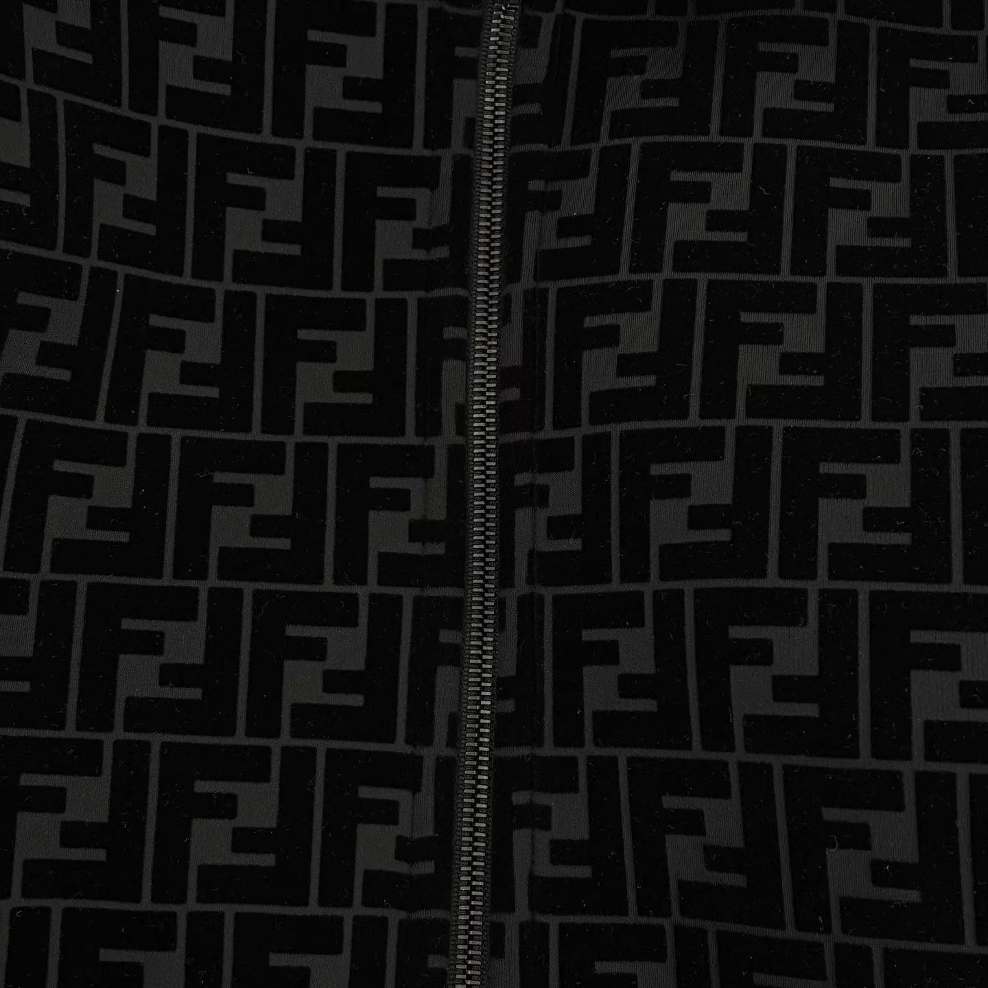 Fendi Fendi Black Allover Print FlockedVelvet Hooded Bomber 44 Size US S / EU 44-46 / 1 - 7 Thumbnail