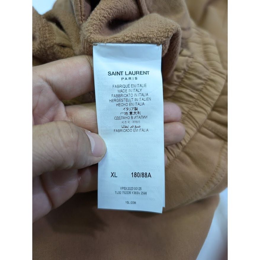 Saint Laurent Paris o1rshd1 Molleton Doux Blanchi Gots Jogging sweatpants Brown Size US 36 / EU 52 - 13 Thumbnail