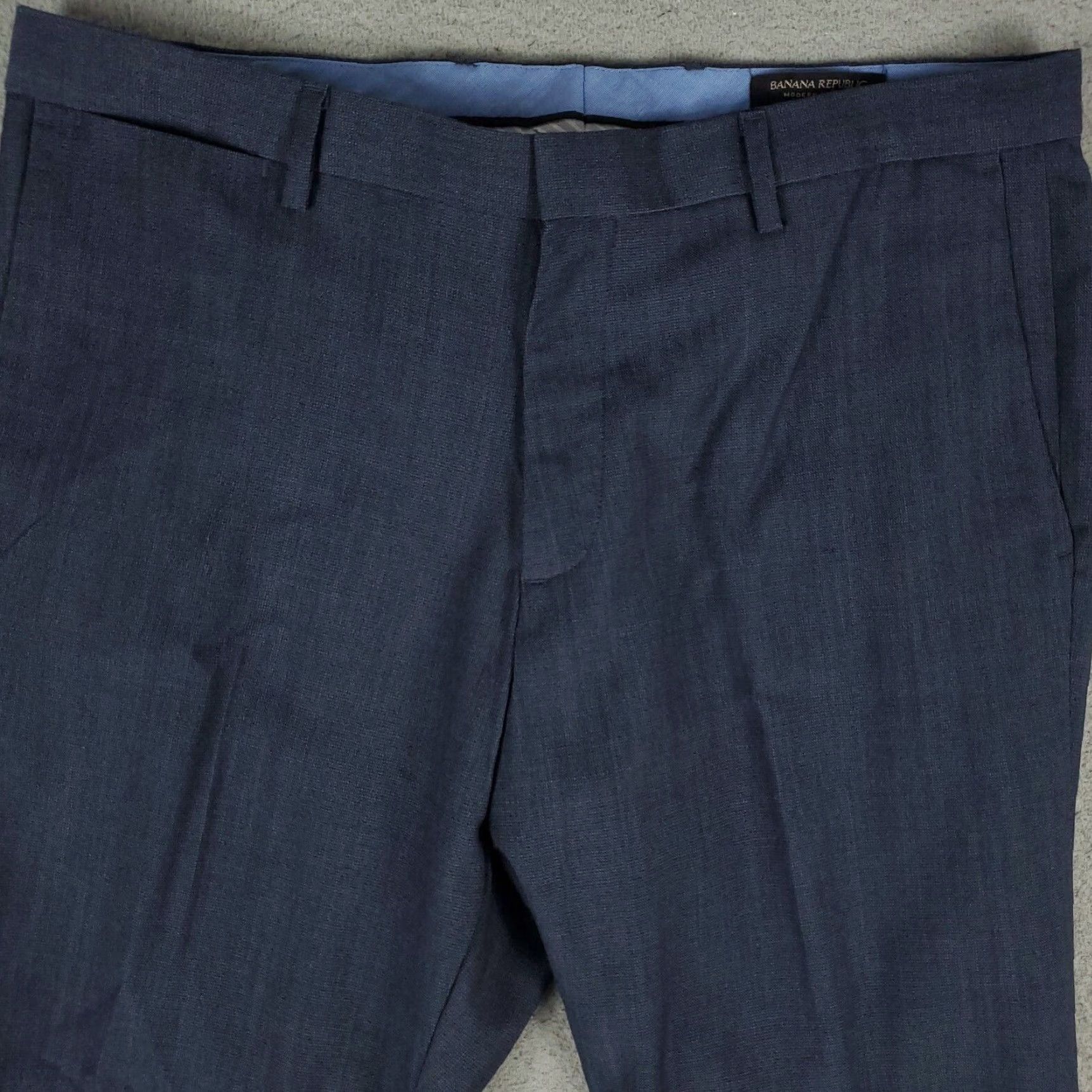 Banana Republic Banana Republic Chino Pants Mens 35x32 Blue Wool Modern Slim Fit Straight Size US 35 - 2 Thumbnail