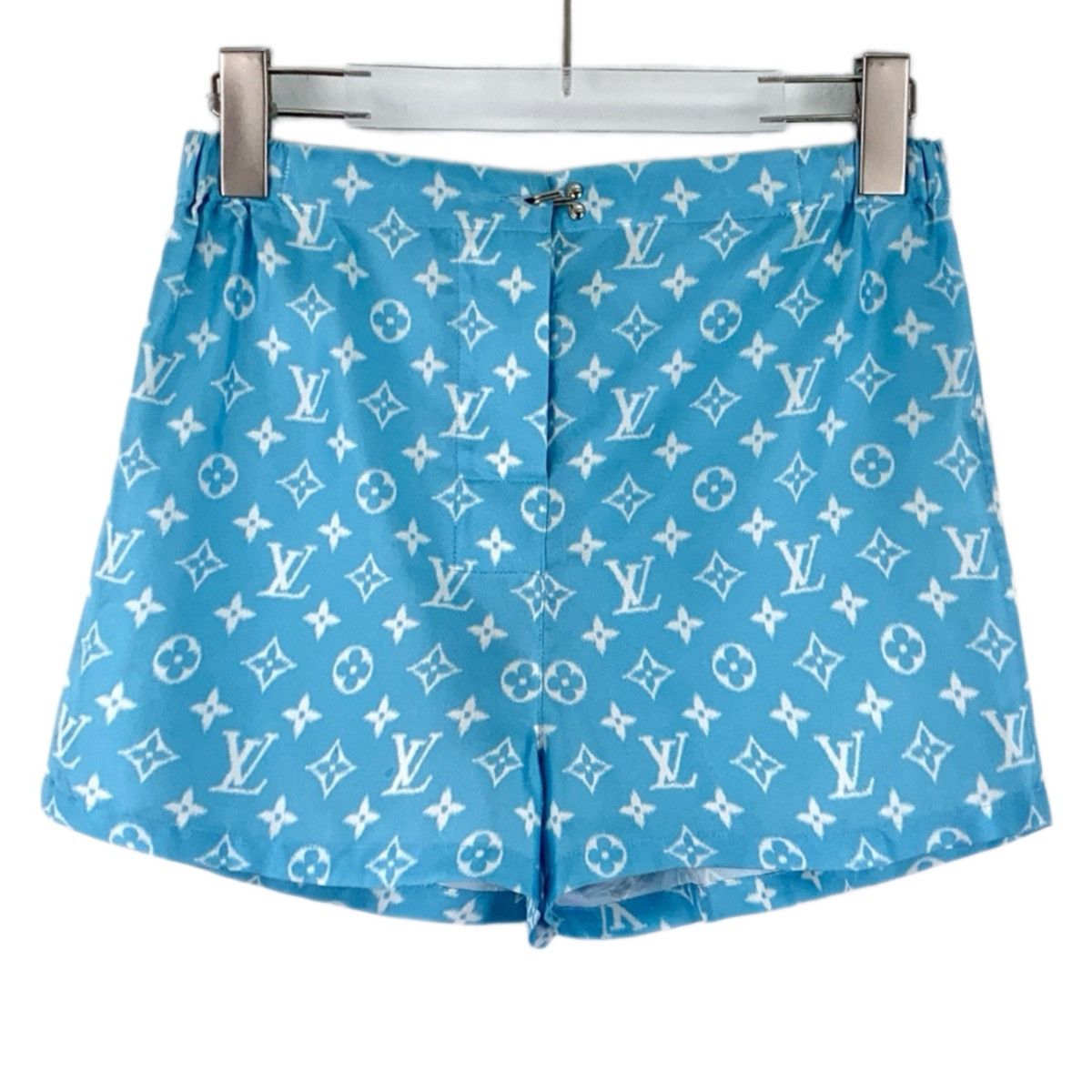 Louis Vuitton Louis Vuitton Blue All-over Print Silk Casual Shorts K26WX Size 25" / US 0 / IT 36 - 1 Thumbnail