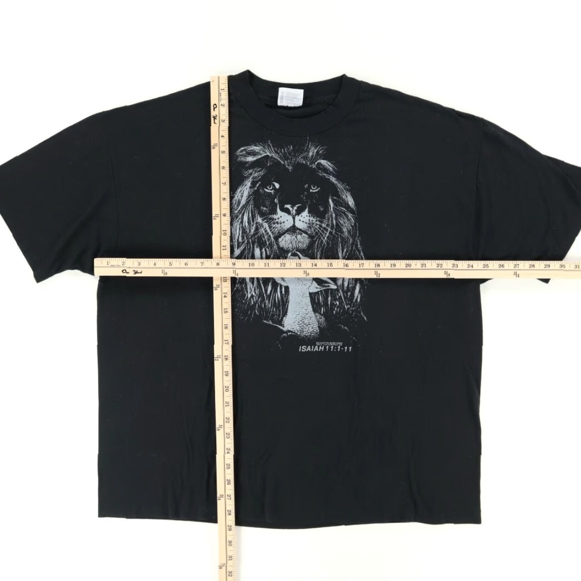Hanes VINTAGE Hanes Isaiah 11:1-11 Lion Lamb Bible Solid T-Shirt Black Men's 2XL Shirt Men VTG Size US XXL / EU 58 / 5 - 3 Thumbnail