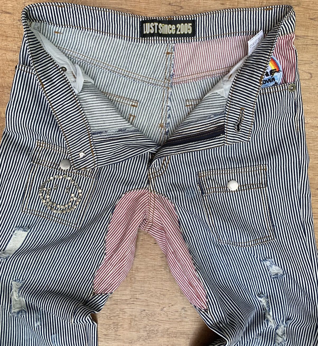 Japanese Brand Rare Lust Since 2005 Essentially Of Surf Hickory Bush Pants Size US 29 - 22 Thumbnail