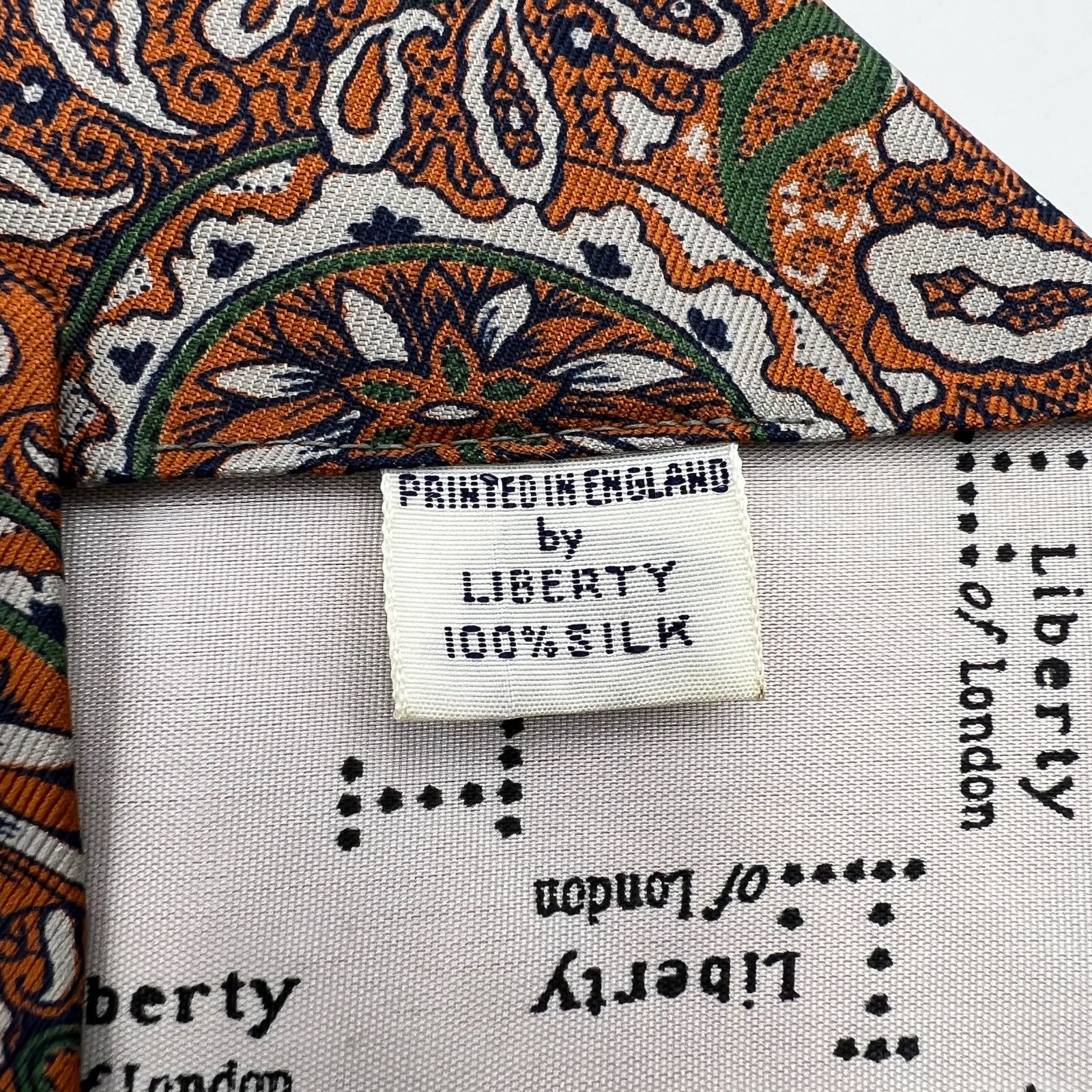 Liberty London × Vintage Liberty of London Paisley Silk Tie Vintage Orange Gray Size ONE SIZE - 3 Thumbnail