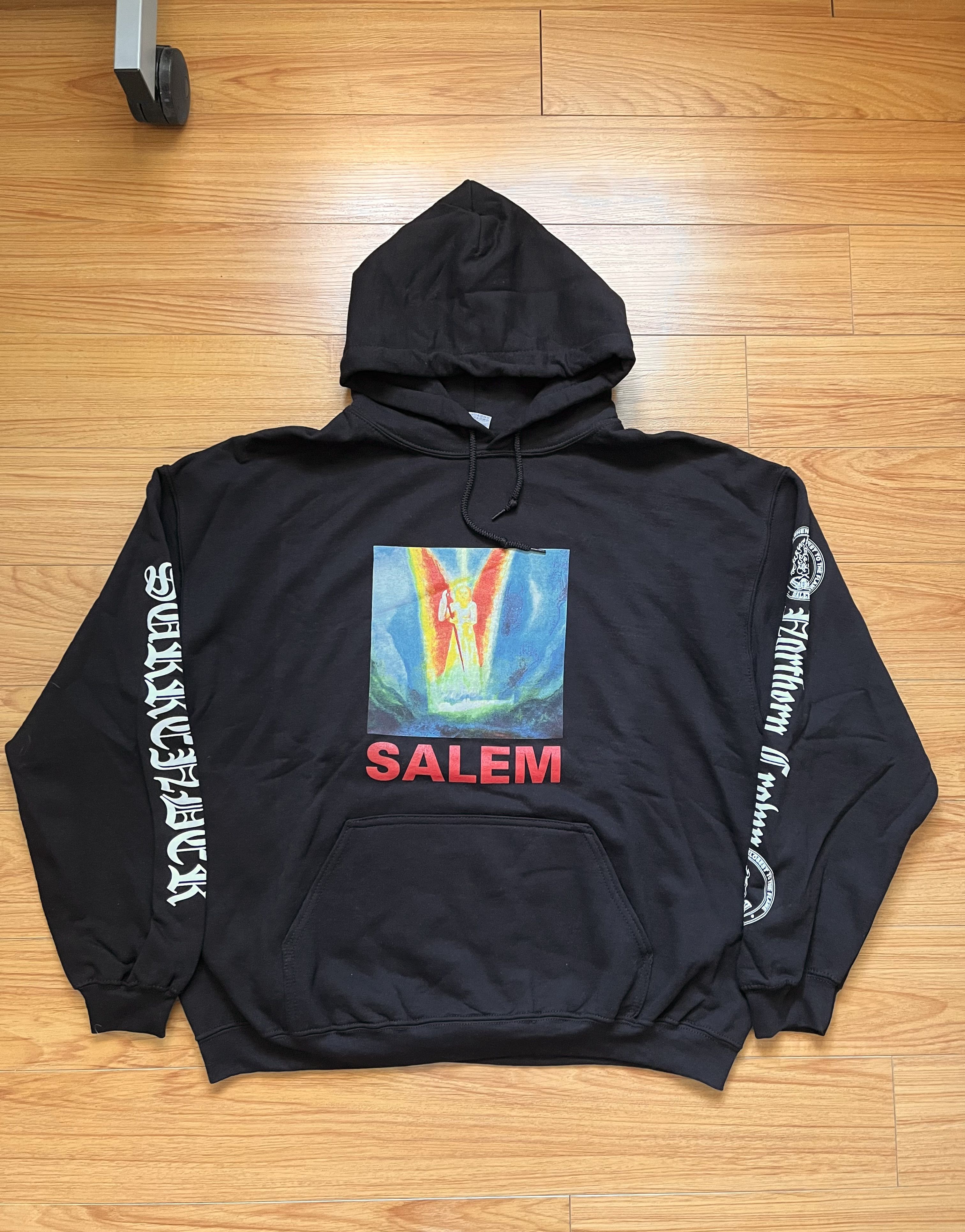 image of Band Tees x Drain Gang S4Lem Fires In Heaven Hoodie XL New S4Lem in Black, Men's