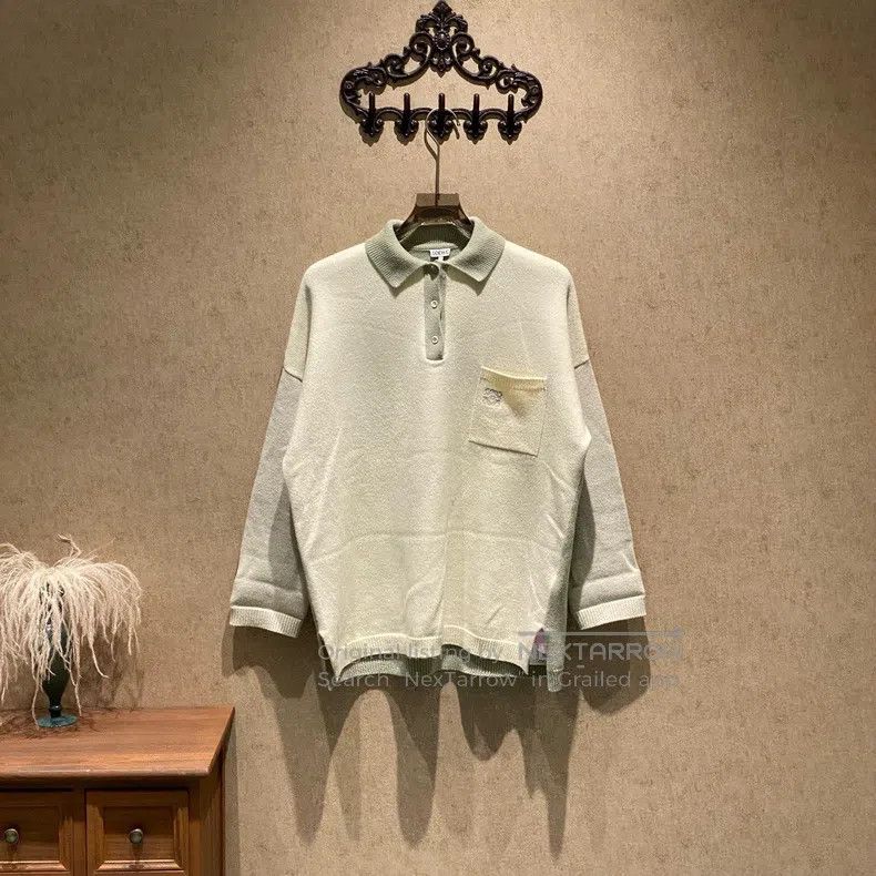 Loewe Loewe Contrast Embroidered Logo Wool Knit Polo Sweater Size XS / US 0-2 / IT 36-38 - 1 Thumbnail