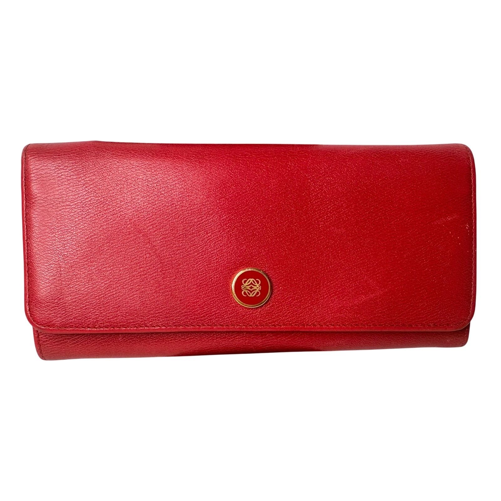 Loewe Loewe Anagram Flap Leather Continental Long Wallet - Red Size ONE SIZE - 1 Thumbnail