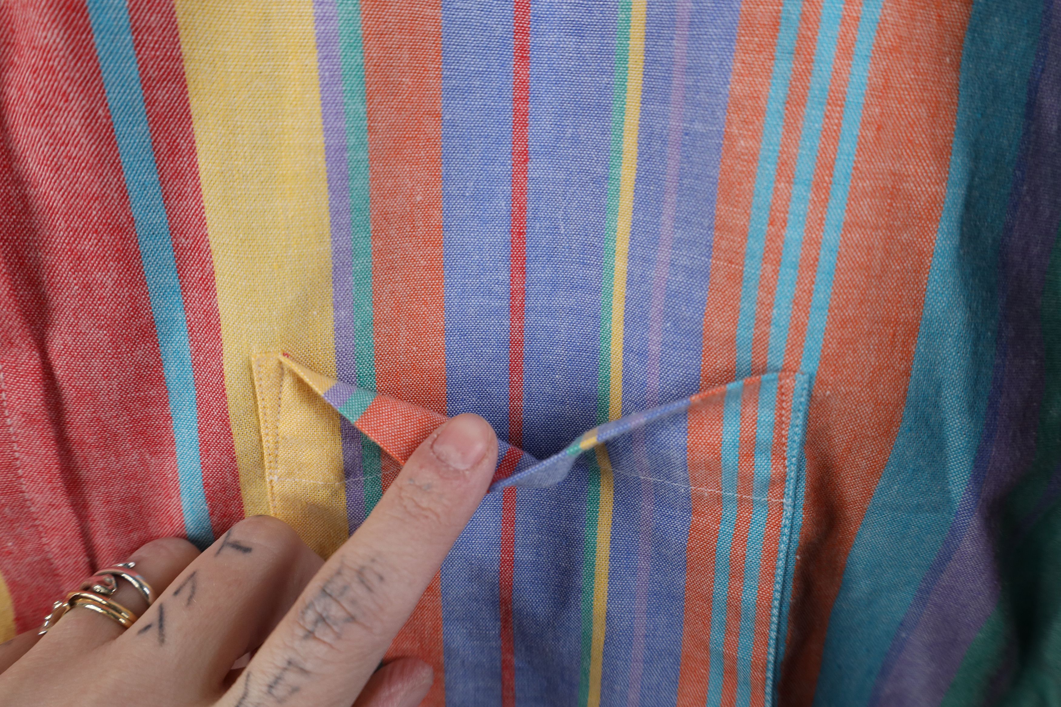 Vintage Vintage 90s Streetwear Striped Oxford Button Down Shirt Size US L / EU 52-54 / 3 - 4 Thumbnail