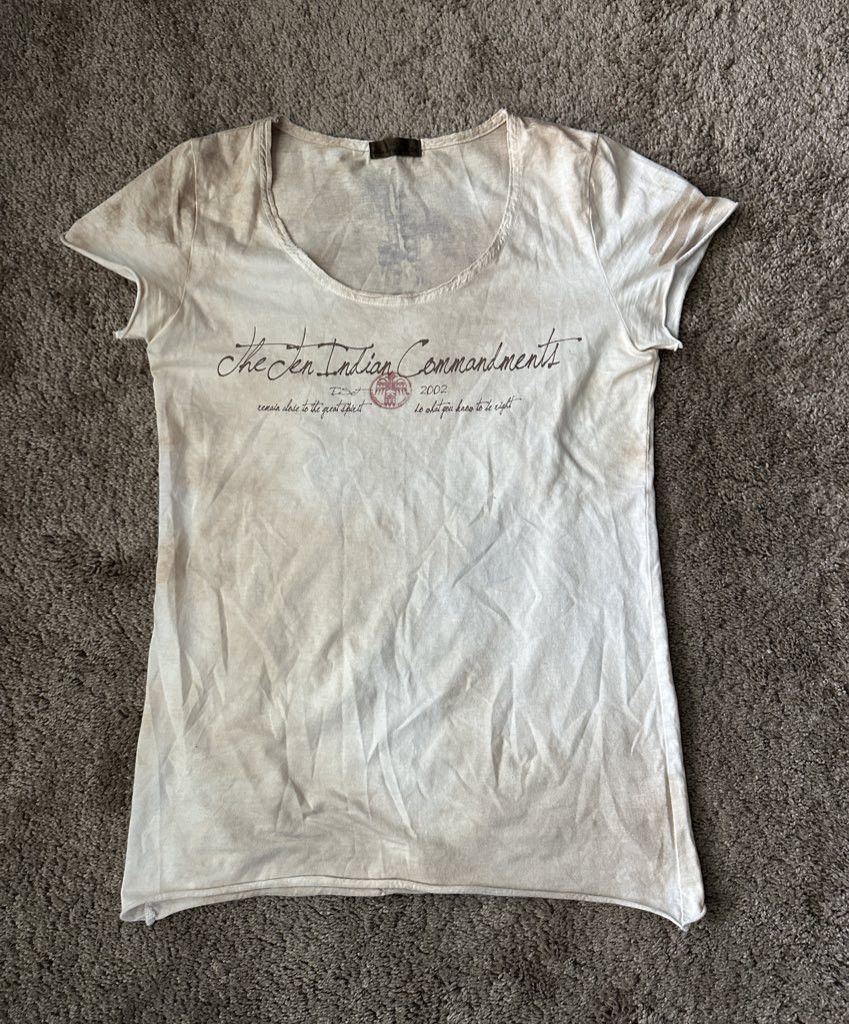 image of If Six Was Nine x Vintage G.o.a Feather Ten Comandments T-Shirt in Beige, Men's (Size XS)