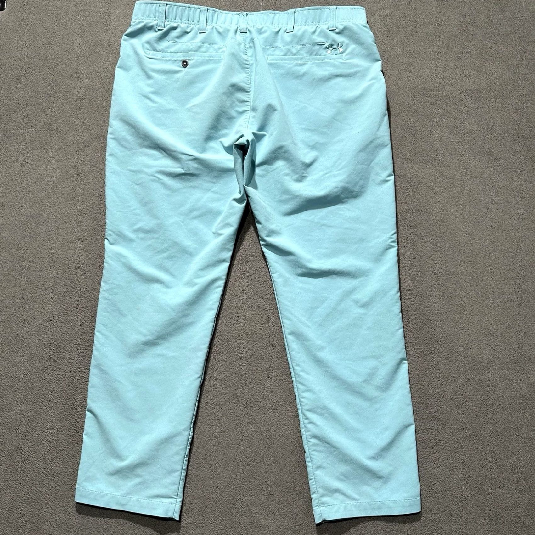 Under Armour Under Armour Pants Mens 40x30 Blue Match Play Elastic Waist Golf Stretch Chino Regular Straight Pocket Front Flat Front Size US 40 / EU 56 - 2 Thumbnail