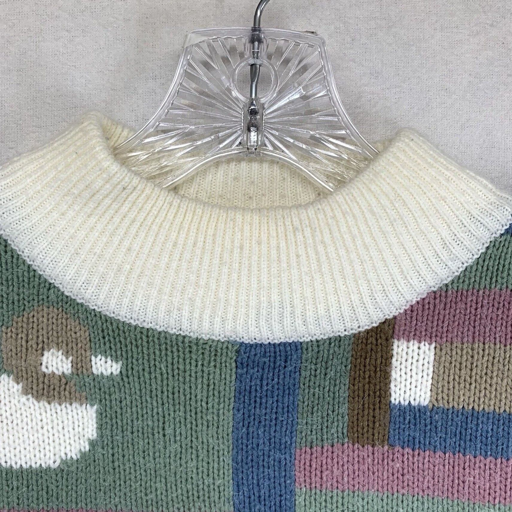 Vintage Vintage Women's Christmas Sweater 80s 90s Nature Theme Crew Neck Long Sleeve Acrylic Knit Pullover Large Size L / US 10 / IT 46 - 4 Thumbnail