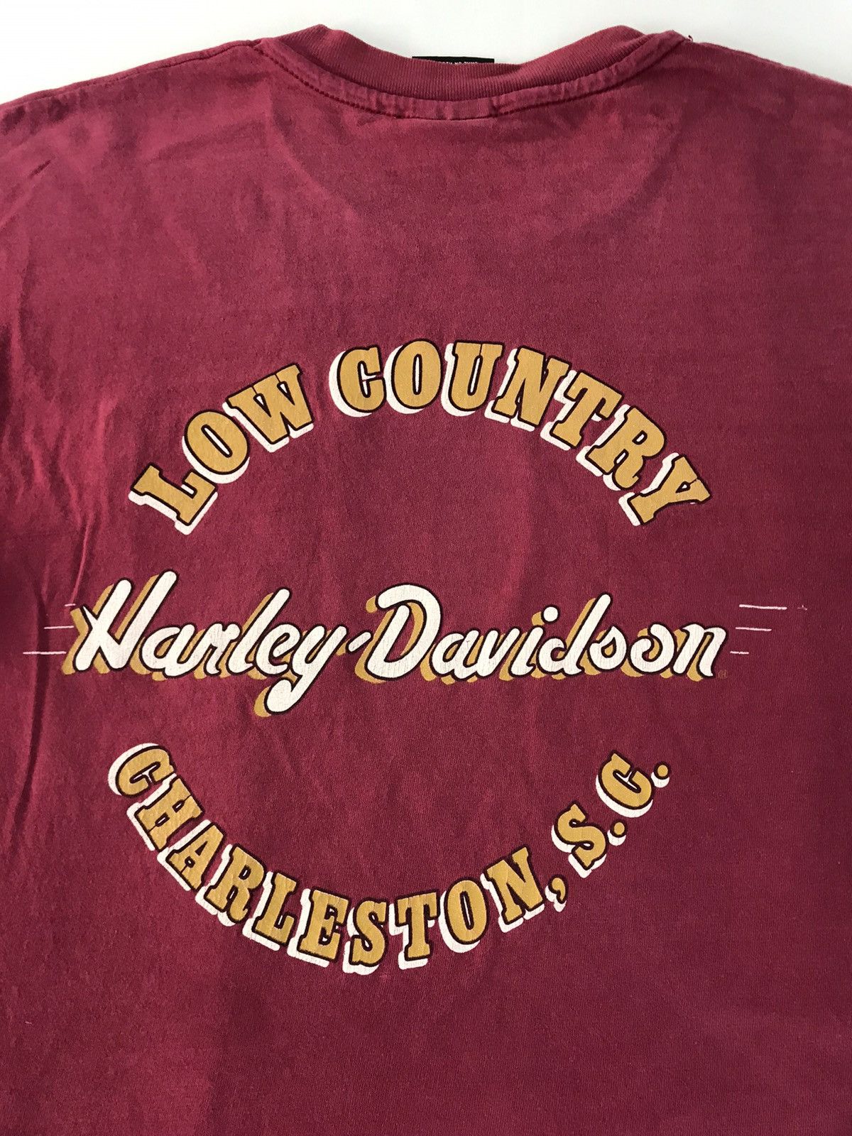 Harley Davidson × Vintage 90s Harley Davidson Low Country Single Pocket Printed Tee Size US L / EU 52-54 / 3 - 4 Thumbnail