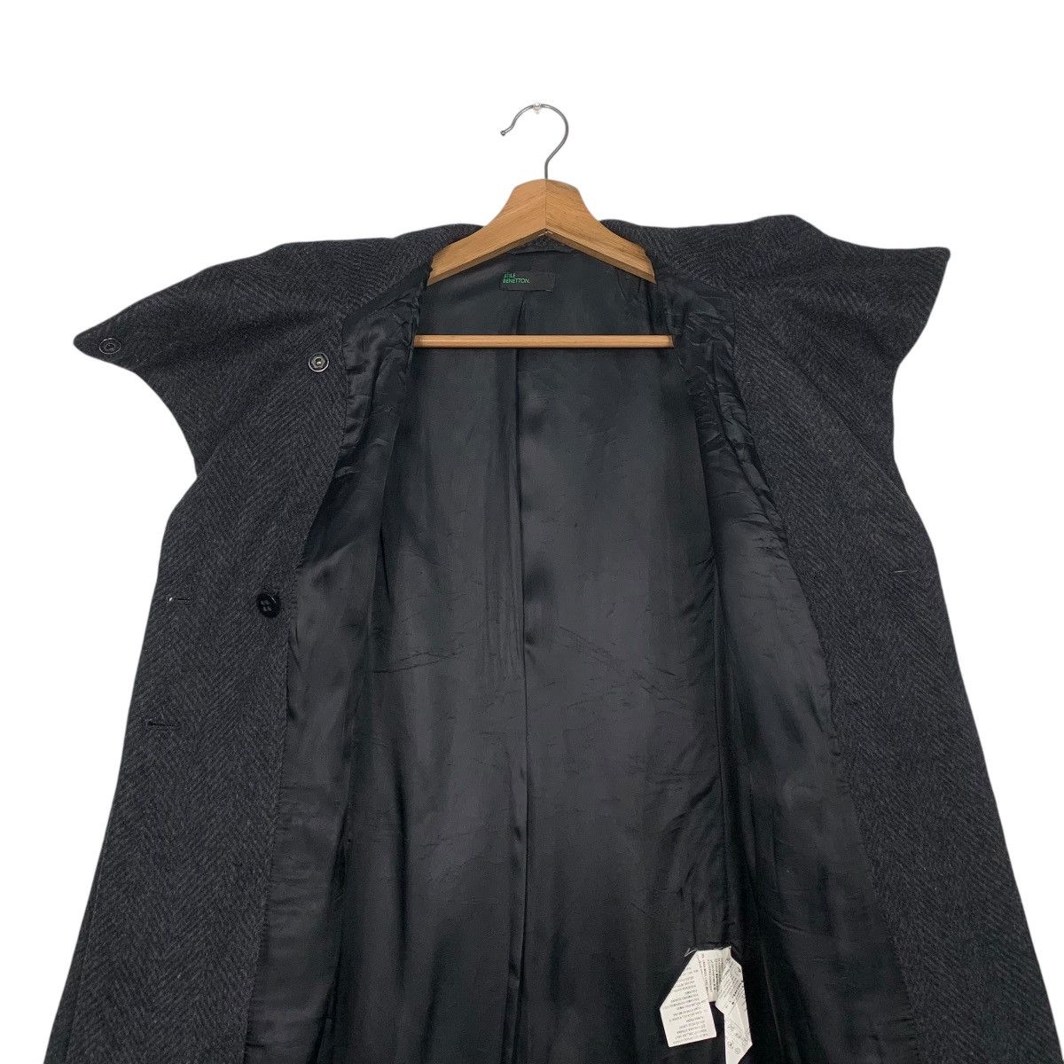Benetton Benetton Double Breasted Herringbone Coat Size XS / US 0-2 / IT 36-38 - 12 Thumbnail