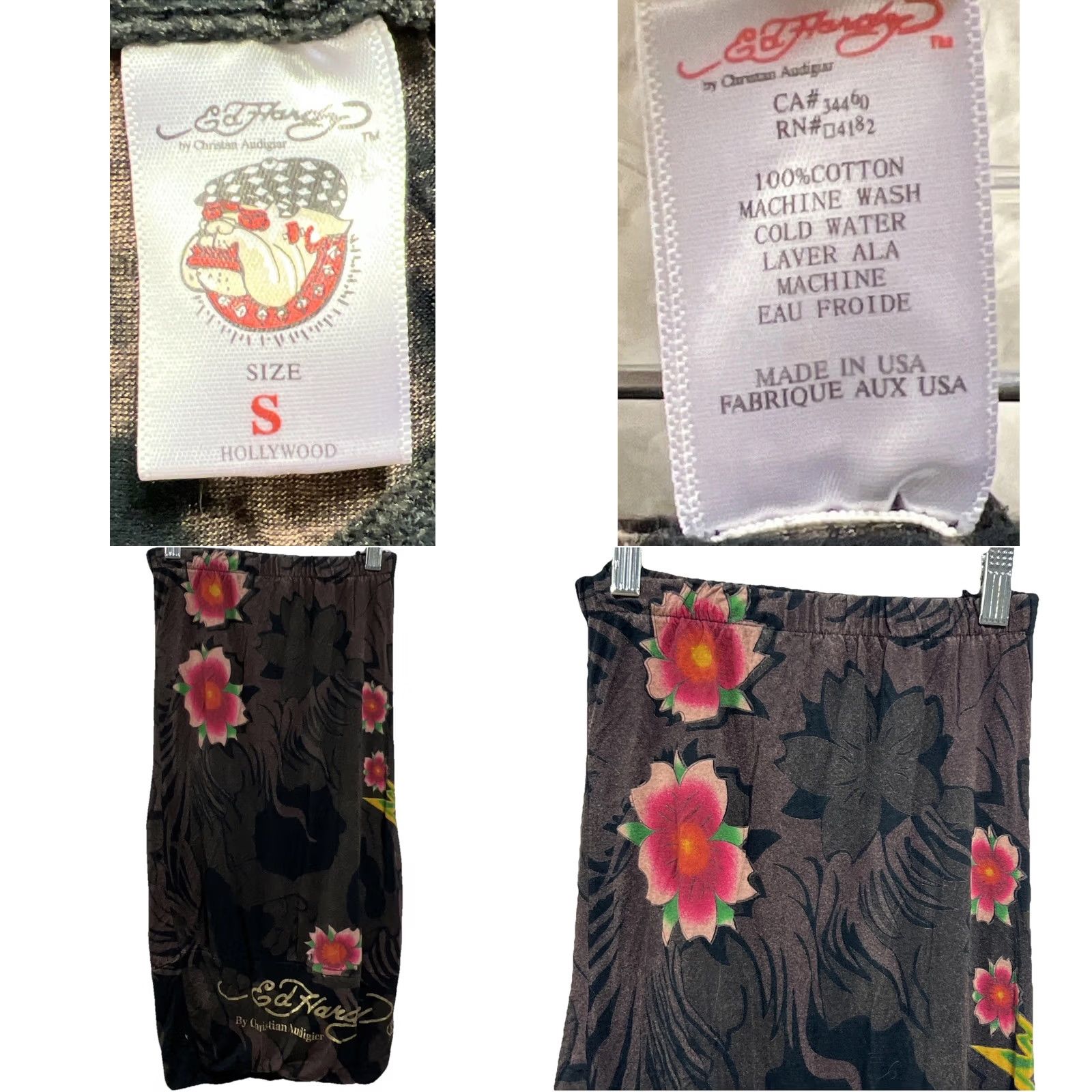 Ed Hardy VINTAGE Ed Hardy Skull Floral Tube Top Small Strapless Brown Black Tattoo Graphic Y2K Size S / US 4 / IT 40 - 8 Thumbnail