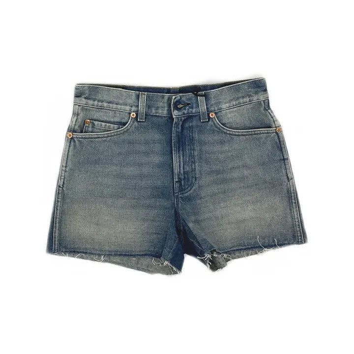 Gucci Gucci Strawberry Logo Denim Shorts for Women-2507 Size 25" / US 0 / IT 36 - 8 Thumbnail