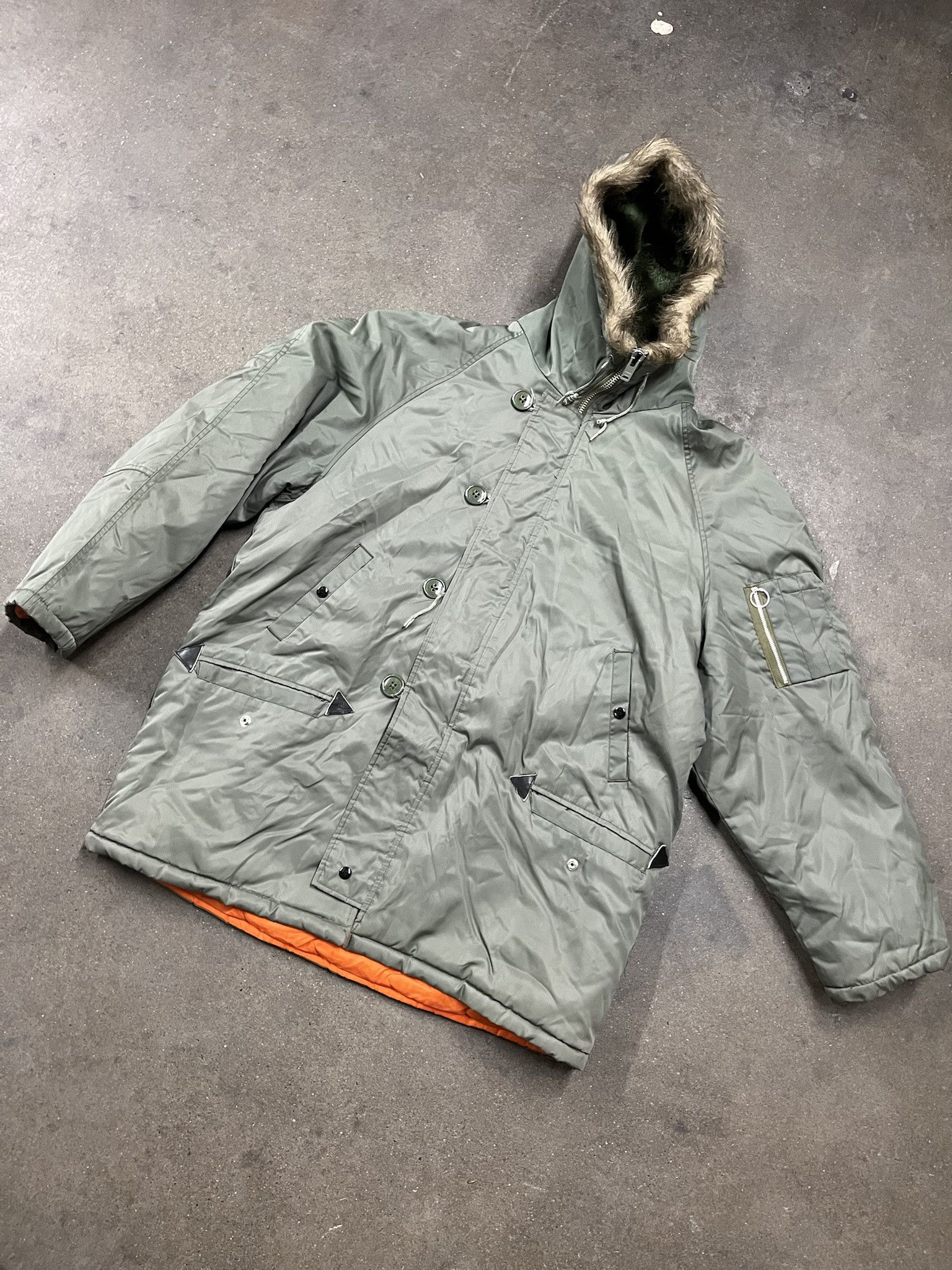 Vintage Vintage 1990s Civilian N-3B Fur Hooded Parka Size XL Size US XL / EU 56 / 4 - 1 Thumbnail